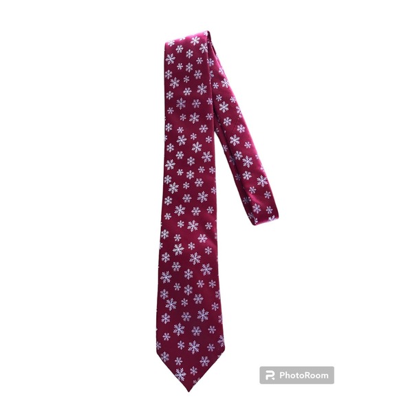 Noel Collection Men's Snowflake Nick Tie - Picture 4 of 8